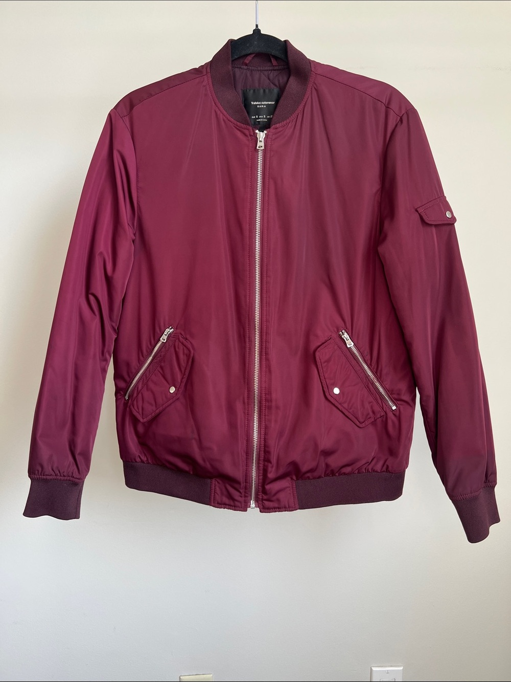 Zara Burgundy Bomber Jacket